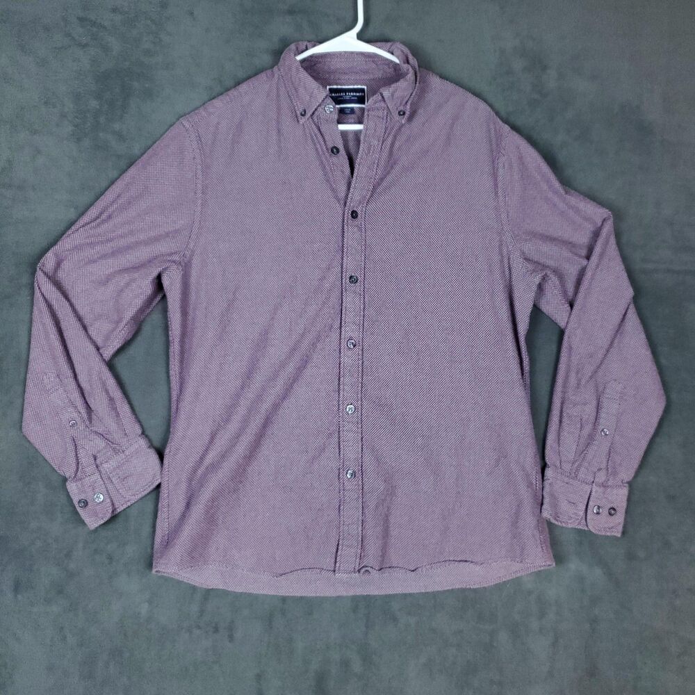 Charles Tyrwhitt Jermyn Street London Shirt Mens Large Slim Fit Purple Check